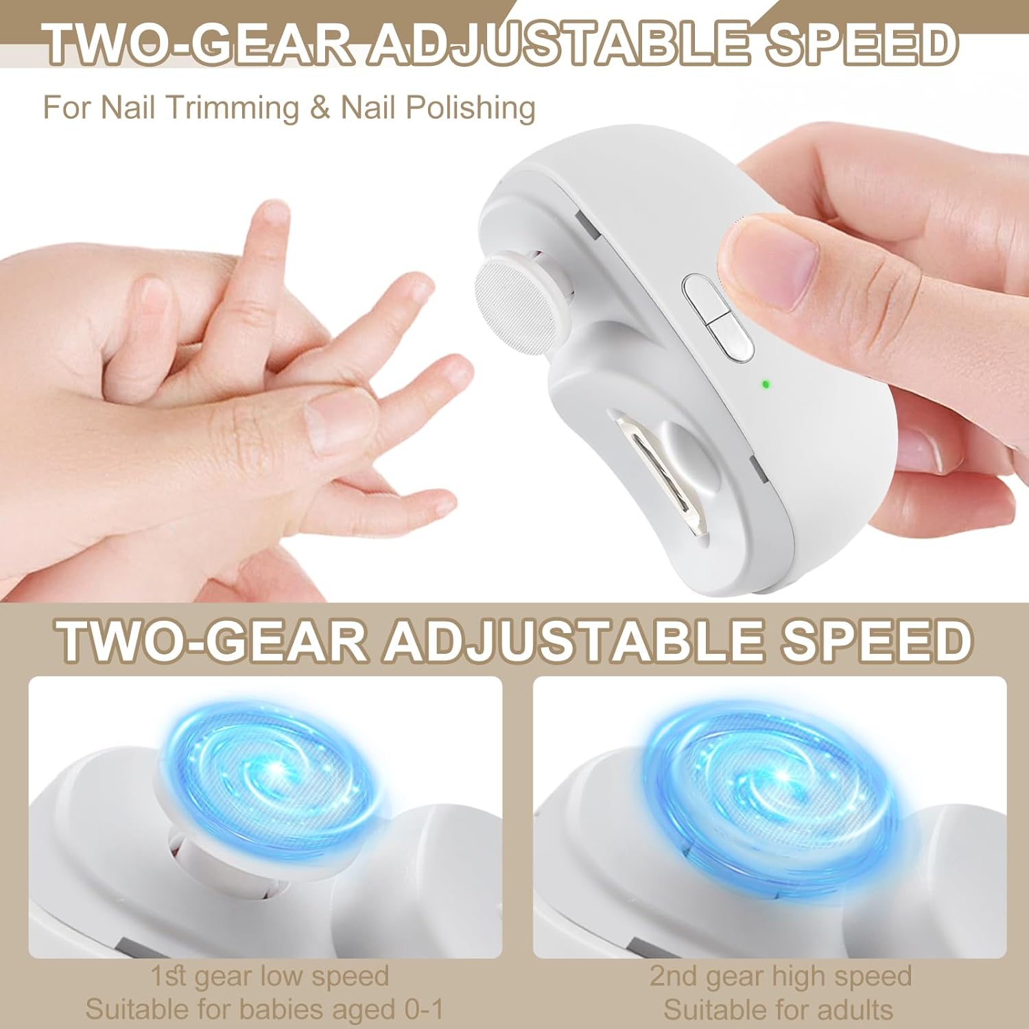 3-in-1 Electric Nail Trimmer – Safe, Clean & Effortless Nail Care